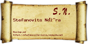 Stefanovits Nóra névjegykártya