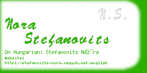 nora stefanovits business card